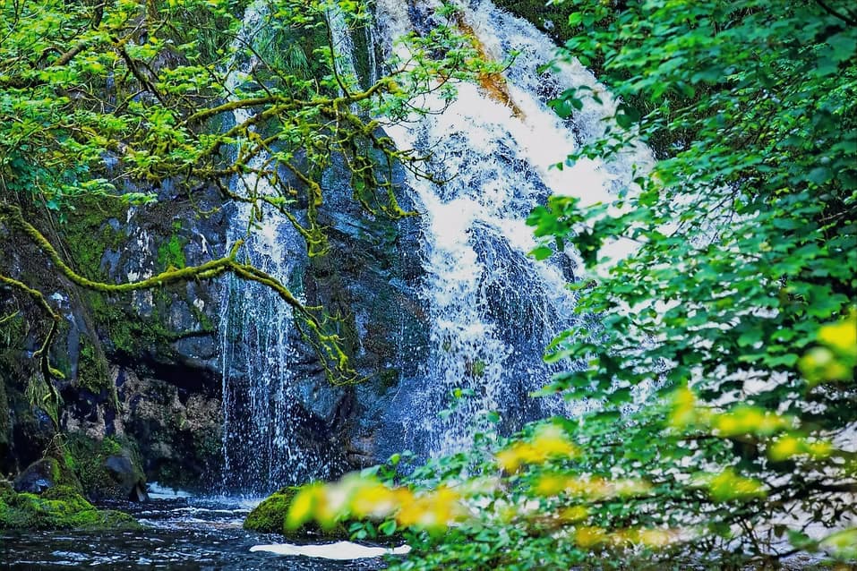 Poulaphouca waterfall and reservoir near Blessington