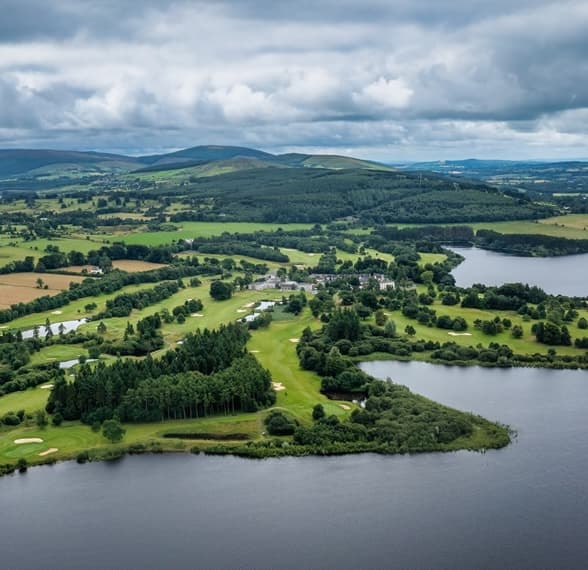Aerial view of Tulfarris Golf Course and Blessington Lakes