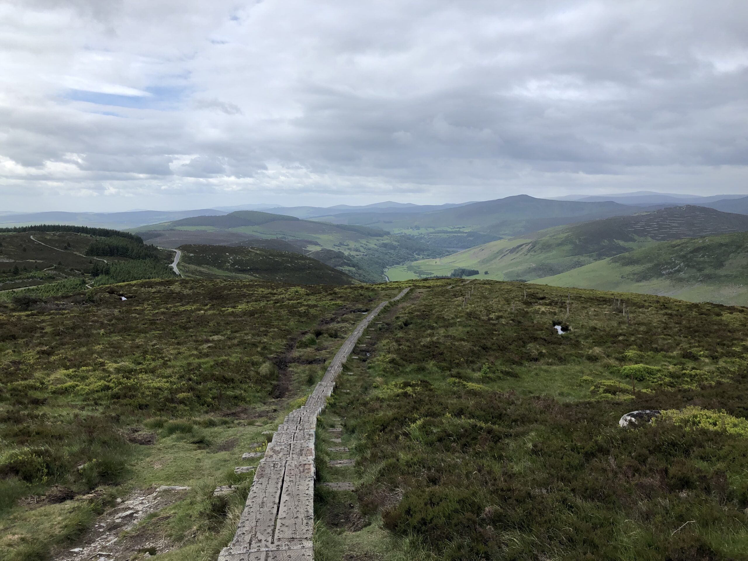 View from the summit of Djouce Mountain in the Wicklow Mountains