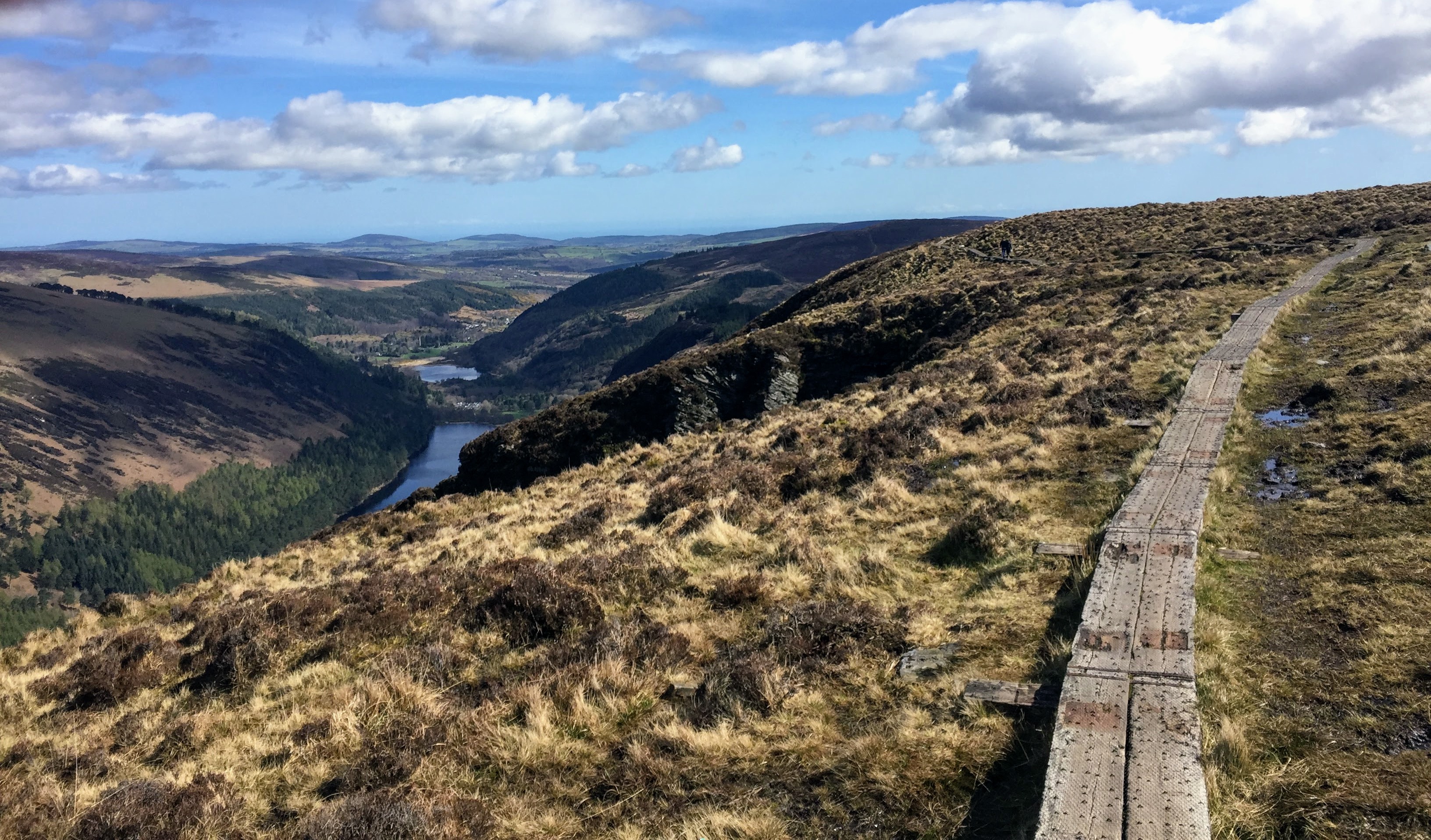 The Spinc boardwalk above the upper lake at Glendalough